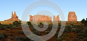 Monument valley at sunset, Utah and Arizona border, USA