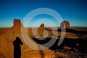 Monument Valley sunset view with shadows