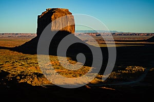 Monument Valley sunset view with shadows