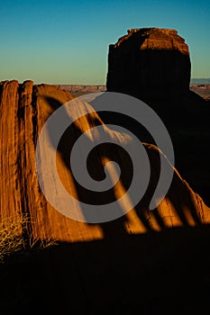 Monument Valley sunset view with shadows