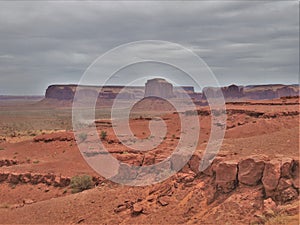 Monument Valley under Cloudy Skies