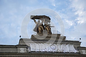 Monument in VDNX park in Moscow