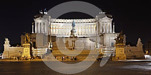 Monument of Victor Emmanuel II at night, Rome