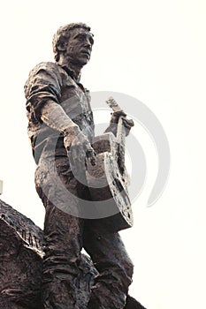 monument Vladimir Vysotsky with a guitar