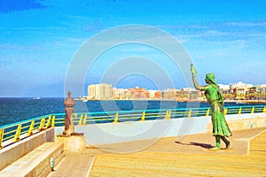 Monument of woman with letter in hand, Torrevieja photo