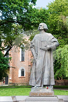 Monument of Yuriy Drohobych AD1450-1494 in Drohobych, Lviv Oblast, Ukraine.