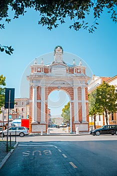 Monumental Arch dedicated to Pope Clement XIV in Santarcangelo, Italy