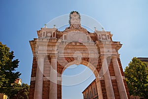 Monumental Arch dedicated to Pope Clement XIV in Santarcangelo, Italy