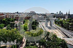 Monumental Arch of the Moncloa, north entrance to the city of Madrid, Spain. photo