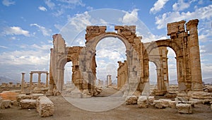 The monumental arch of Palmyra photo