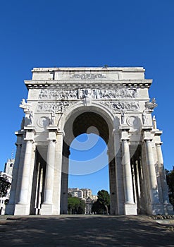Monumental arch of victory in genoa