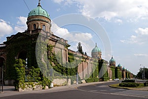 Monumental architecture of Mirogoj cemetery arcades in Zagreb