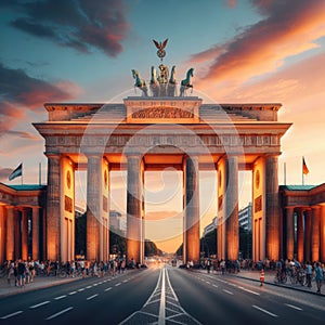 The monumental Brandenburg Gate, Berlin, Germany