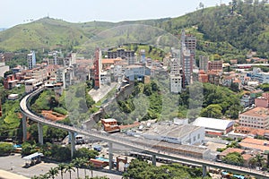 The monumental Cathedral of Aparecida do Norte - aerial view