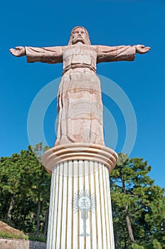 Monumental Christ at Atachi Hills. Taxco, Mexico