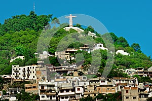 Monumental Christ at Atachi Hills. Taxco, Mexico