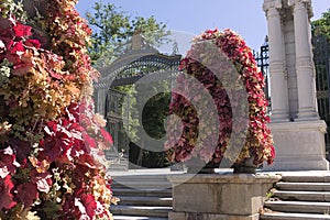 Monumental entrance to the Retiro Park, Madrid.