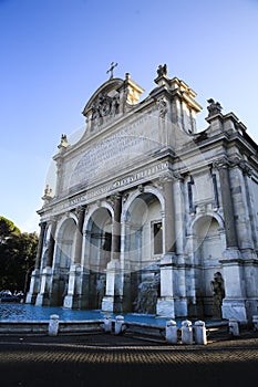 monumental fountain located on the Janiculum Hill in Rome, Italy