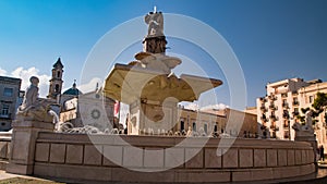 Monumental fountain of Mola di Bari. Puglia. Italy. Time-lapse.
