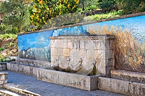 Monumental fountain. Satriano di Lucania. Italy.