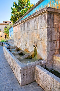 Monumental fountain. Satriano di Lucania. Italy.