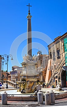 Monumental fountain. Tarquinia. Lazio. Italy.