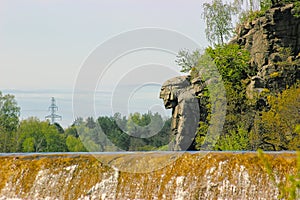 Monumental god head on mount Chatskogo, Ukraine