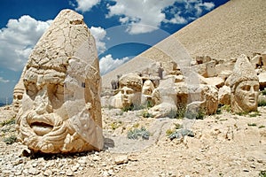 Monumental god heads on mount Nemrut, Turkey