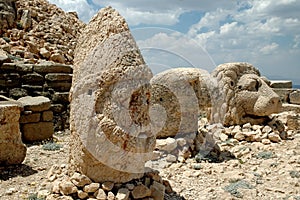 Monumental god heads on mount Nemrut, Turkey