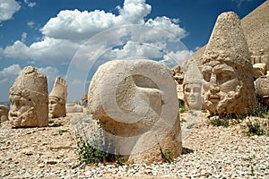 Monumental god heads on mount Nemrut, Turkey