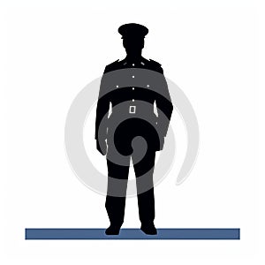 Monumental Isotype: A Lifelike Silhouette Of A Uniformed Cop