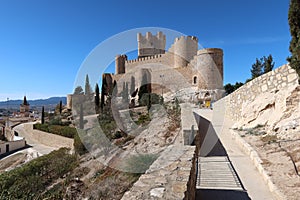 Monumental medieval Atalaya Castle of Arab origin. Villena, Alicante, Spain