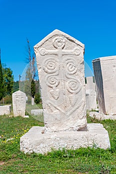 Monumental medieval tombstone in Stolac, Herzegovina