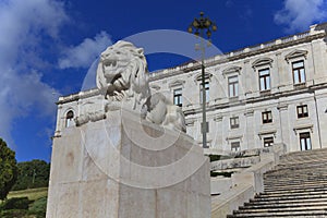 Monumental Portuguese Parliament . located in Lisbon, Portugal