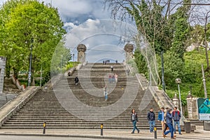 Monumental stairway view , symbolic iconic of the university city of Coimbra