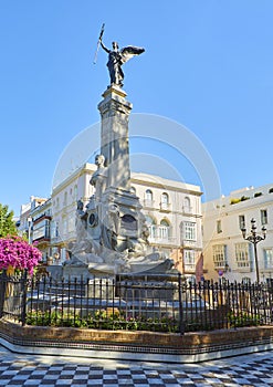 Monumento to Marques de Comillas Marquis. Alameda Apodaca Gardens. Cadiz, Andalusia, Spain