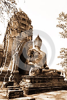 Monuments of buddah, ruins of Ayutthaya