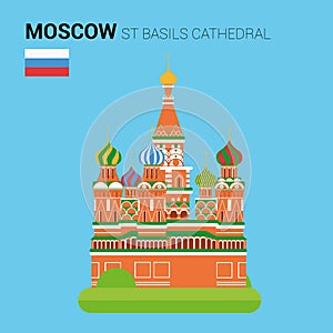 Monuments and landmarks Vector Collection: St Basils Cathedral. photo