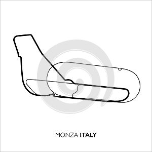 Monza circuit, Italy. Motorsport race track vector map