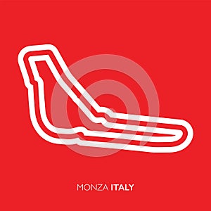 Monza circuit, Italy. Motorsport race track vector map
