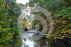 Monza Italy: Lambro river in the park