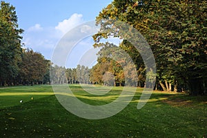 Monza Italy: the park at fall, golf course