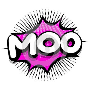Moo Comic book explosion bubble vector illustration