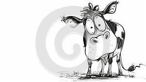 Moo-dy Moments: Frazzled Ink Cartoon Cow