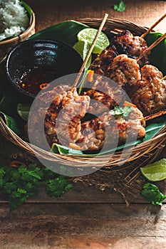 Moo Ping, traditional Thai Pork Barbecue photo