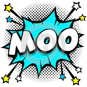 moo Pop art comic speech bubbles book sound effects