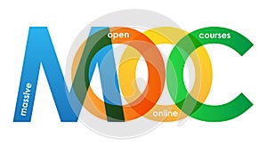 MOOC colorful overlapping letters banner