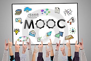 Mooc concept on a whiteboard