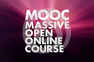 MOOC - Massive Open Online Course acronym, business concept background