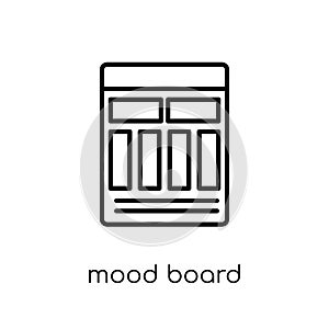 Mood board icon. Trendy modern flat linear vector Mood board icon on white background from thin line Technology collection